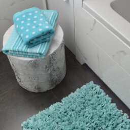 Allure Bath Fashions Patterned Polka Dot Bath Sheet - Duckegg - thumbnail 3