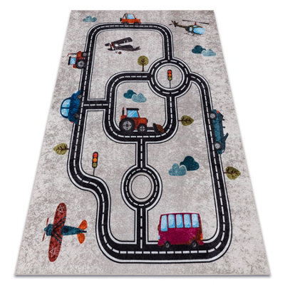 RugsX Junior 52242.801 Washing Carpet City, Streets For Children Anti-Slip - 200X290 Cm - image 1