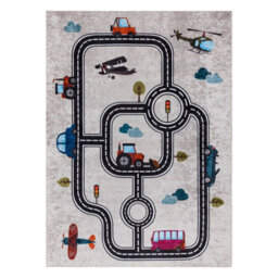 RugsX Junior 52242.801 Washing Carpet City, Streets For Children Anti-Slip - 200X290 Cm - thumbnail 3
