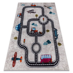 RugsX Junior 52242.801 Washing Carpet City, Streets For Children Anti-Slip - 200X290 Cm
