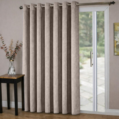 Oxford Homeware Eyelet Linen Curtains Beige Fully Lined 100% Blackout Thermal Insulated Curtain Single Panel (W)168Cmx(L)213Cm - image 1