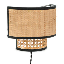 Valuelights Grant Plug In Natural Rattan Wicker Cane Easy Fit Wall Light