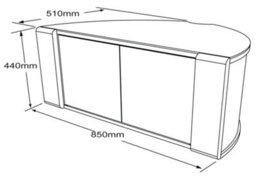 "Mda Designs Sirius 850 Black Remote Friendly Beam Thru Glass Door Walnut/oak Trims Up To 40"" Lcd/plasma/led Cabinet Tv" - thumbnail 9