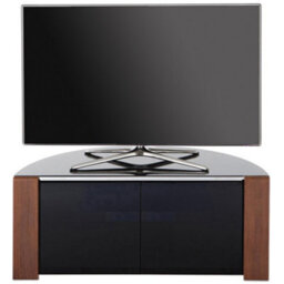 "Mda Designs Sirius 850 Black Remote Friendly Beam Thru Glass Door Walnut/oak Trims Up To 40"" Lcd/plasma/led Cabinet Tv" - thumbnail 1