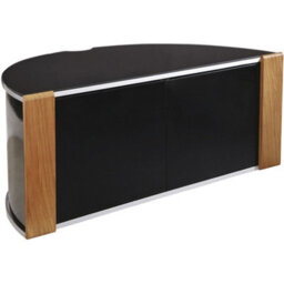 "Mda Designs Sirius 850 Black Remote Friendly Beam Thru Glass Door Walnut/oak Trims Up To 40"" Lcd/plasma/led Cabinet Tv" - thumbnail 3