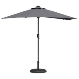 Berkfield Modern Garden Parasol With Led Strip Lights Anthracite Fabric - thumbnail 3