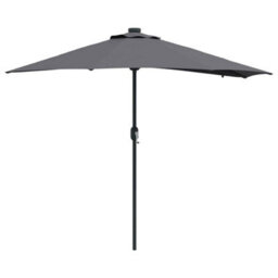 Berkfield Modern Garden Parasol With Led Strip Lights Anthracite Fabric