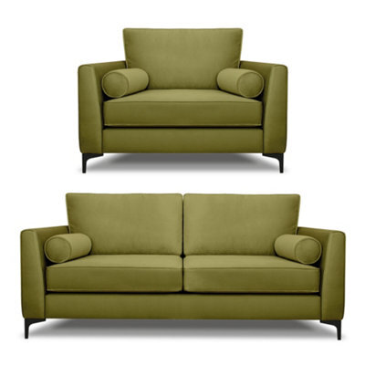 Modern Home Zara 3 Seater And Lovechair Set Khaki - image 1