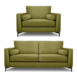 Modern Home Zara 3 Seater And Lovechair Set Khaki