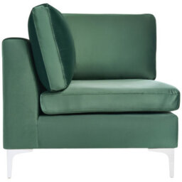 Beliani  Corner Seat Evja Velvet Green - thumbnail 5
