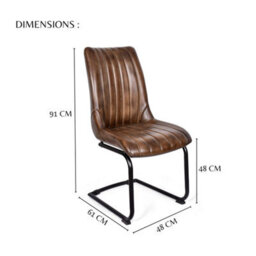 Real Genuine Leather Kitchen Dining Chair Tan Brown 91Cm High X 48Cm Wide X 61Cm Deep Only Legs To Attach - thumbnail 7