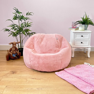 rucomfy Beanbags Rucomfy Slouchbag Kids Bean Bag - Faux Fur - Pink Bean Bag For Children - image 1