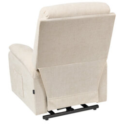 Beliani Electric Recliner Chair Rise With Footrest Fabric Light Beige - thumbnail 5