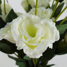 Leaf Pack Of 6 X 80Cm Artificial White Wild Rose Stem - 36 Flowers - thumbnail 3