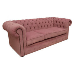Chesterfield 3 Seater Pimlico Lilac Fabric Sofa Settee Bespoke In Classic Style - thumbnail 2