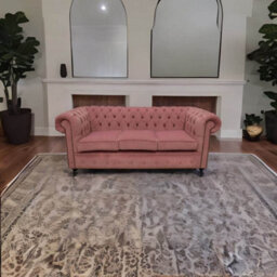 Chesterfield 3 Seater Pimlico Lilac Fabric Sofa Settee Bespoke In Classic Style - thumbnail 4