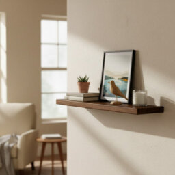 Toolty Shelf Invisible Brackets 225mm Walnut 100Cm