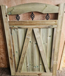 MD Carpentry Workshop LTD Wood And Metal Spiral Garden Gate 150Cm High By 60Cm Wide Pressure Treated Wooden Pedestrian Gate - thumbnail 2