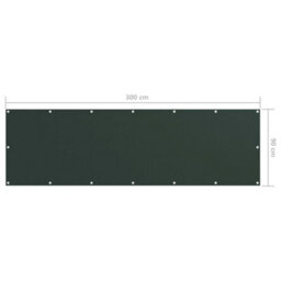 Berkfield Balcony Screen Dark Green 90X300 Cm Oxford Fabric - thumbnail 5