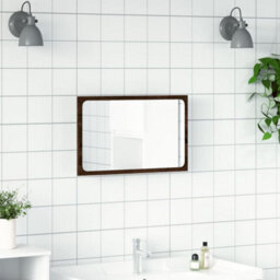 Walplus Led Bathroom Mirror Brown Oak 60X8.5X38 Cm Engineered Wood - thumbnail 4