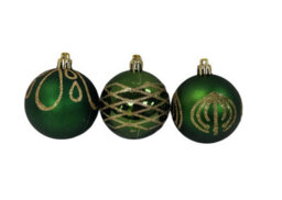 Premier Decorations Limited 9 Decorated Dark Green Christmas Tree Baubles Hanging Tree Ornaments 6Cm - thumbnail 5
