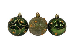 Premier Decorations Limited 9 Decorated Dark Green Christmas Tree Baubles Hanging Tree Ornaments 6Cm - thumbnail 4