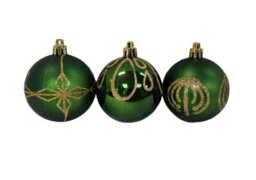 Premier Decorations Limited 9 Decorated Dark Green Christmas Tree Baubles Hanging Tree Ornaments 6Cm - thumbnail 3