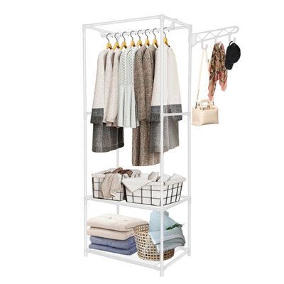 Clothes Coat Rail Garment Dress Hanging Shoe Rack Shelf Storage Display Stand Uk - image 1