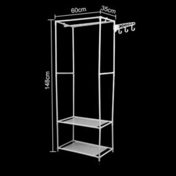 Clothes Coat Rail Garment Dress Hanging Shoe Rack Shelf Storage Display Stand Uk - thumbnail 2