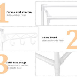 Clothes Coat Rail Garment Dress Hanging Shoe Rack Shelf Storage Display Stand Uk - thumbnail 4