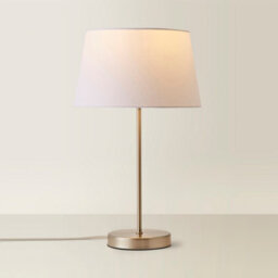 Valuelights Charles Brushed Chrome Table Lamp With White Tapered Shade - thumbnail 3
