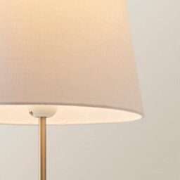Valuelights Charles Brushed Chrome Table Lamp With White Tapered Shade - thumbnail 4