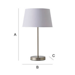Valuelights Charles Brushed Chrome Table Lamp With White Tapered Shade - thumbnail 8