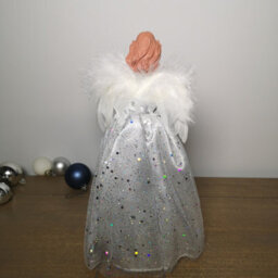 Samuel Alexander 28Cm Premier Christmas Tree Top Angel Decoration With Feather Wings In Silver - thumbnail 4