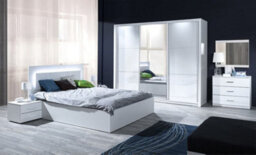 Arte Siena Eu King Bed Frame W168Cm X H101Cm X D205Cm - White Matt With Led Headboard - thumbnail 2