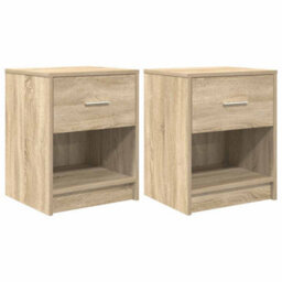 Berkfield Bedside Cabinets 2 Pcs With Drawer Sonoma Oak 40X34X50 Cm - thumbnail 2