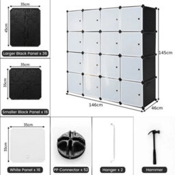 16-Cube Wardrobe Closet Clothes Storage Organizer - thumbnail 2