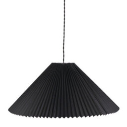 Valuelights Akira Black Hanging Pendant Ceiling Light With Pleated Lampshade - Led Bulb Included - thumbnail 1
