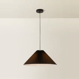 Valuelights Akira Black Hanging Pendant Ceiling Light With Pleated Lampshade - Led Bulb Included - thumbnail 4