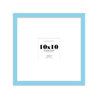 "10X10"" Light Blue Picture Frame - 10X10"" Square Frame With 6X6"" Mount For 10X10""/6X6"" Pictures Moderrn Style Thin Edge, 1 Pack" - image 1
