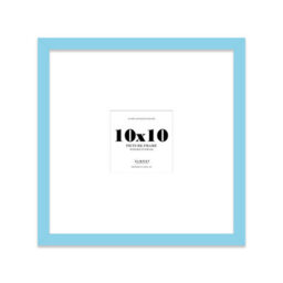 "10X10"" Light Blue Picture Frame - 10X10"" Square Frame With 6X6"" Mount For 10X10""/6X6"" Pictures Moderrn Style Thin Edge, 1 Pack" - thumbnail 1