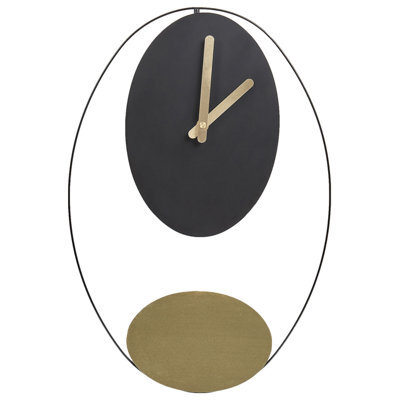 Beliani Wall Clock Manigod 32 Cm Metal Black - image 1
