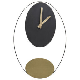 Beliani Wall Clock Manigod 32 Cm Metal Black - thumbnail 1