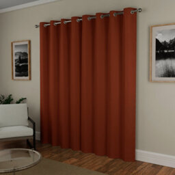 Enhanced Living Nightfall Plain Supersoft Orange Thermal Blockout Eyelet Curtains (Pair) - 90 X 90 Inch (229 X 229Cm) - thumbnail 4
