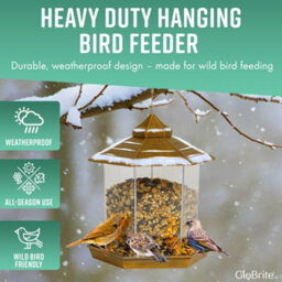Globrite Hexagon Bird Feeder - Bronze - Hanging Seed Feeder For Wild Birds - Decorative Outdoor Garden Ornament - thumbnail 2