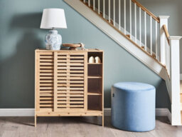 Beliani Shoe Storage Cabinet Midwood Bamboo Light Brown - thumbnail 2
