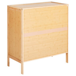 Beliani Shoe Storage Cabinet Midwood Bamboo Light Brown - thumbnail 7
