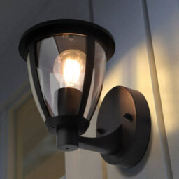 Long Life Lamps Company Outdoor Upward Wall Light Black Lantern Clear Diffuser Ip44 Zlc380 - thumbnail 8