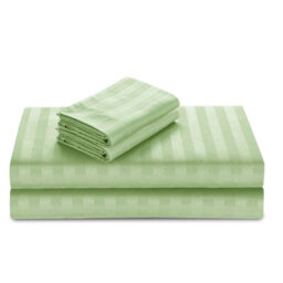 Casabella Satin Stripe Duvet Cover Sets, Double Sage Bedding With Satin Stripes, Double Duvet Set & Pillowcases - thumbnail 5