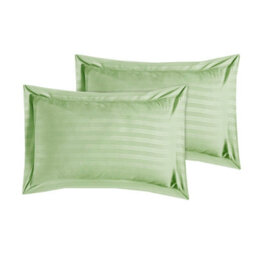 Casabella Satin Stripe Duvet Cover Sets, Double Sage Bedding With Satin Stripes, Double Duvet Set & Pillowcases - thumbnail 6